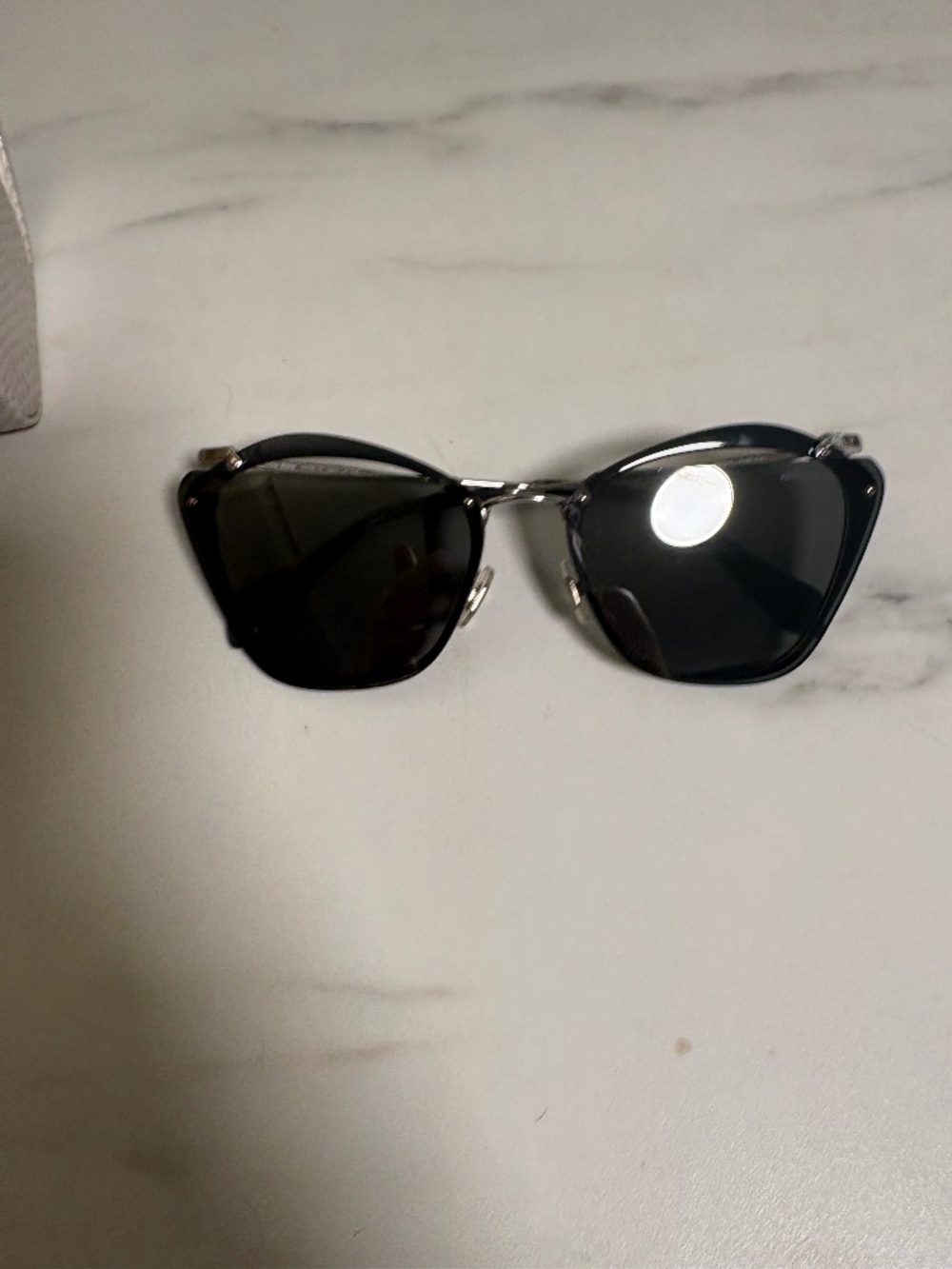 Miu Miu SMU54T KJW-7W1 Sunglasses Grey Silver Frame Grey Silver Mirror 64mm - Picture 2 of 5